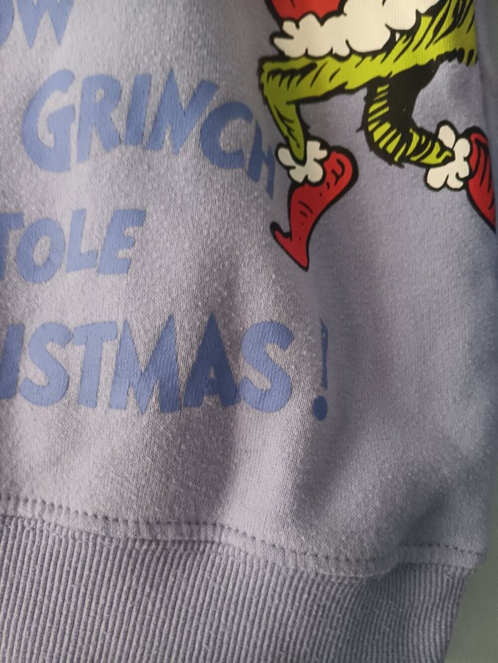 Dr Seuss The Grinch Light Purple Double Sided Christmas Graphic Sweatshirt XXS - Picture 4 of 5
